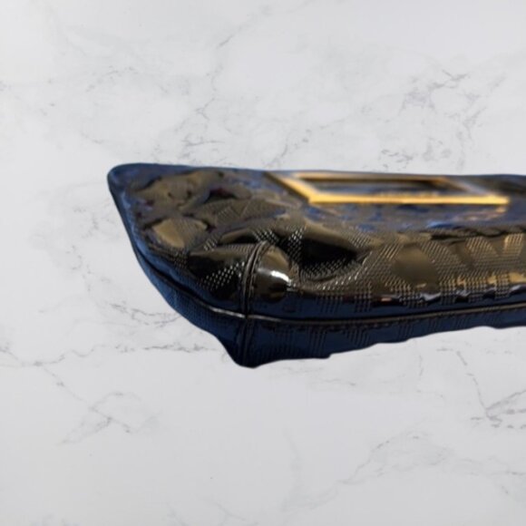 Michael Kors Black Glossy Clutch with Gold Accent - Picture 8 of 10